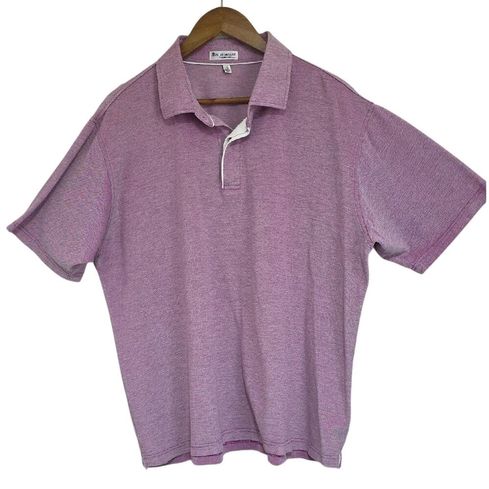 Peter Millar Mens Sz XXL Tailor Fit Heather Purple Cotton Polo Golf Casual Shirt